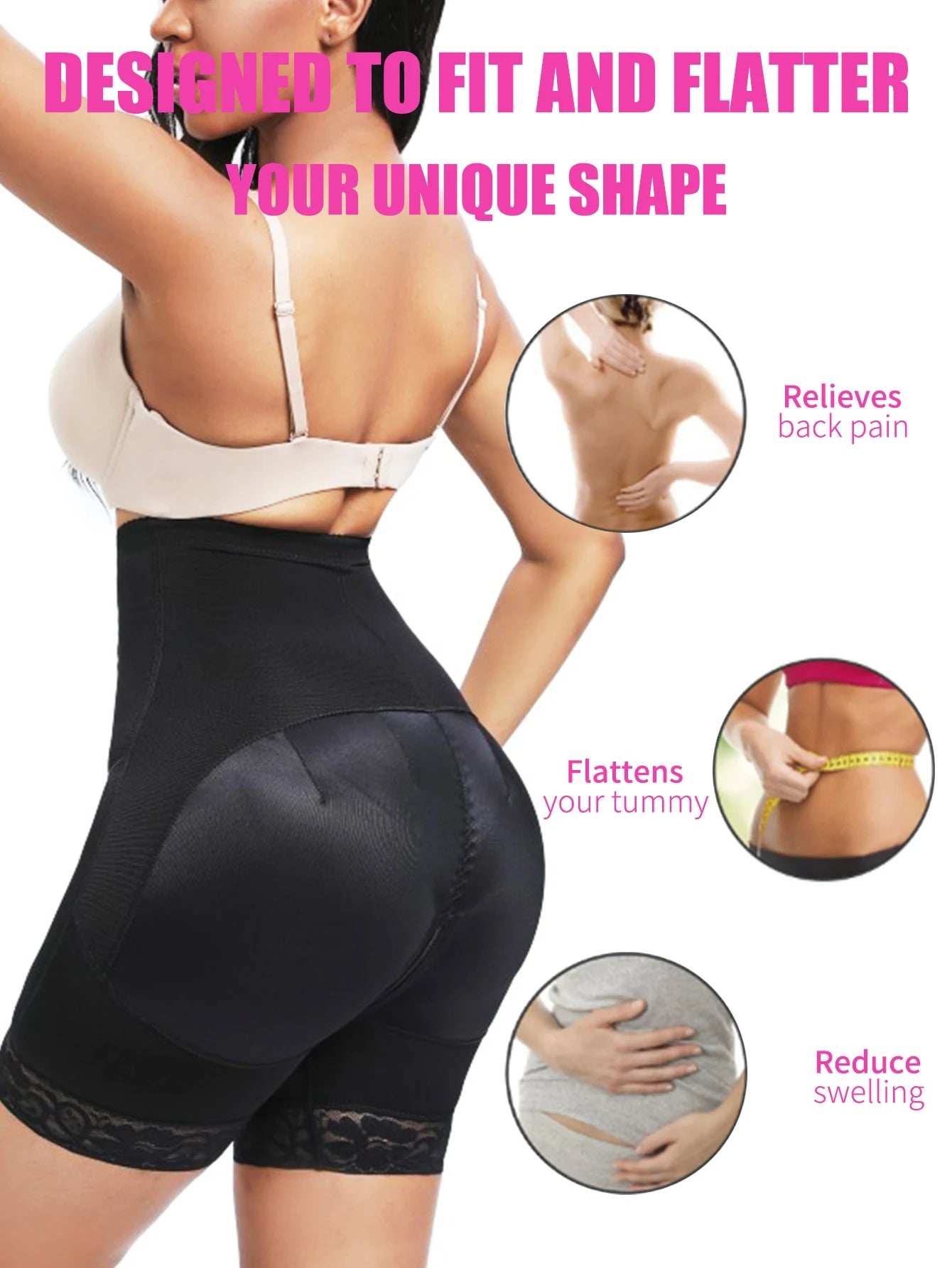 Black High-Compression Tummy Control Shaper