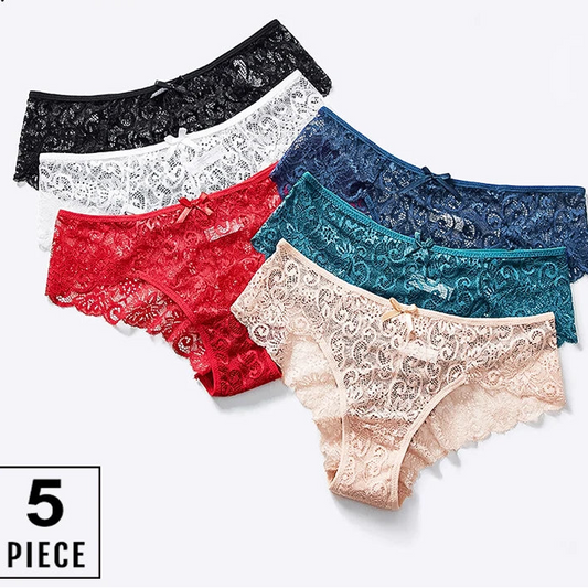 Colorful Luxe Lace Crotchless 5 Panties