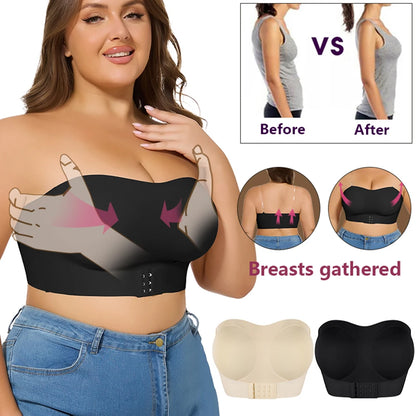 Black Plus Size Comfort Push Up Bra