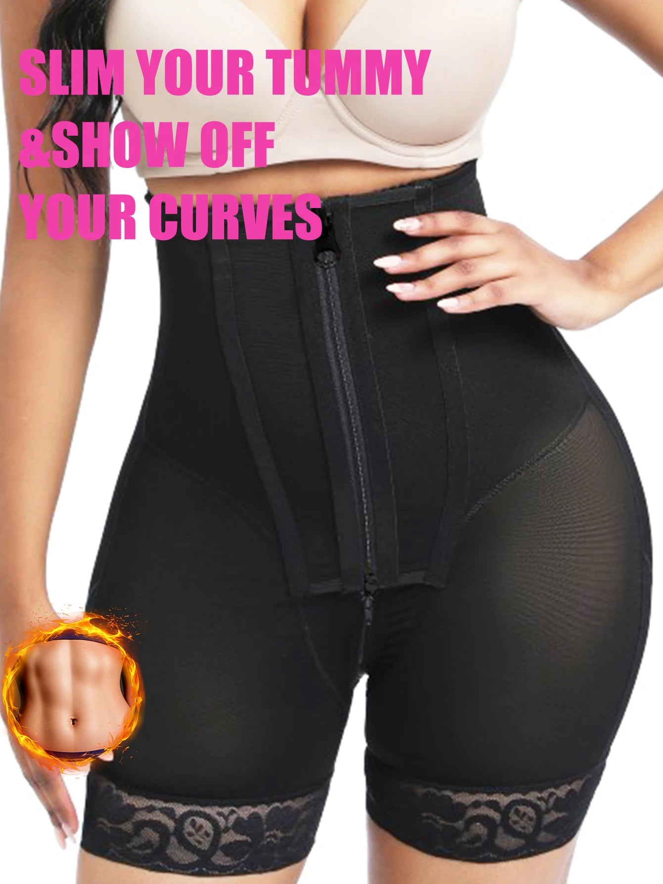 Black High-Compression Tummy Control Shaper