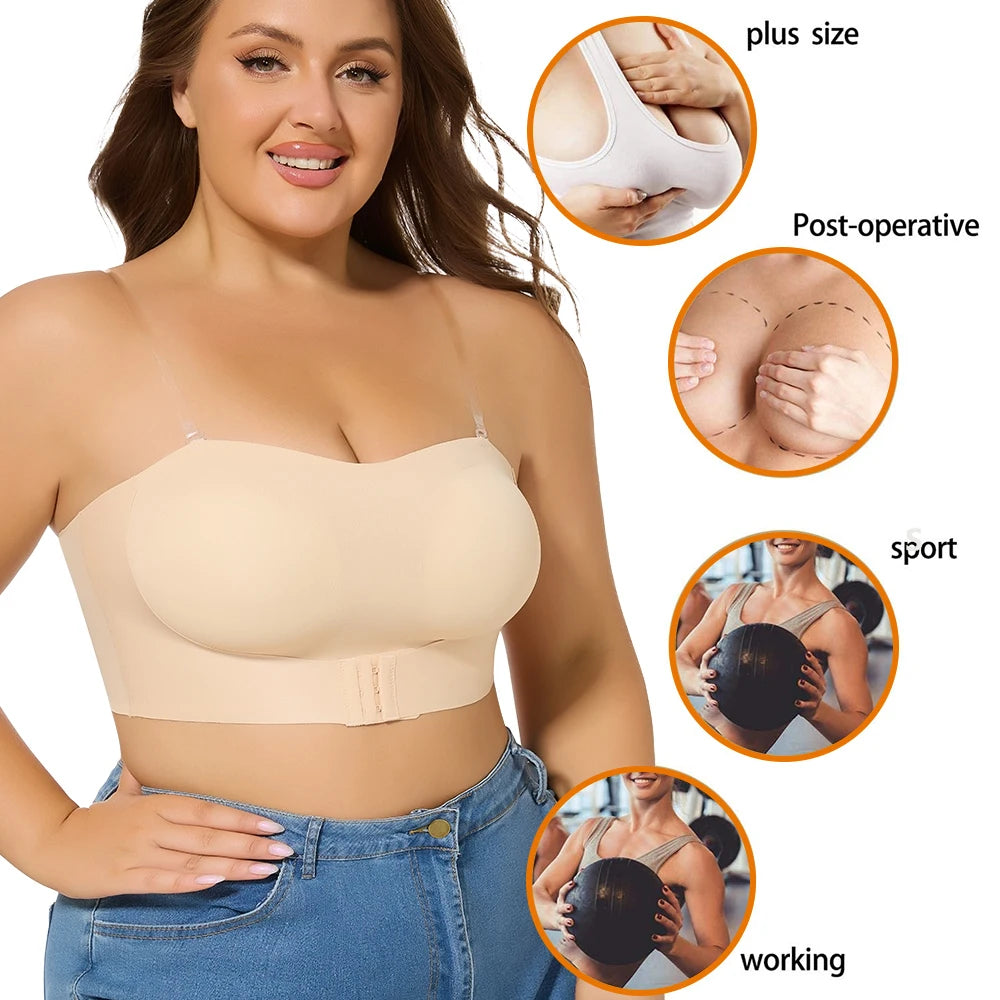 Black Plus Size Comfort Push Up Bra