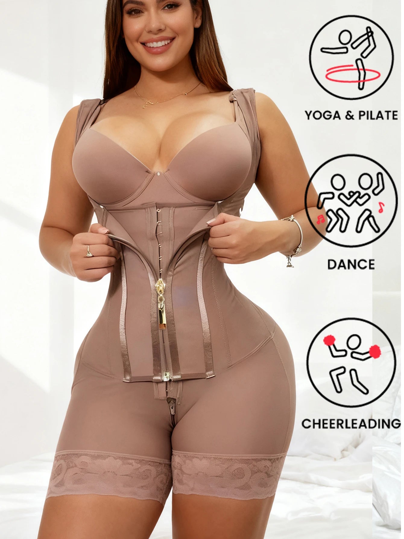 Beige Elite Shapewear Bodysuit