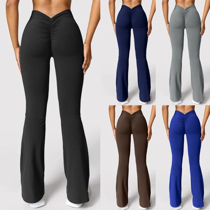 Colorful multi-color V-Back High-Waist Yoga Leggings