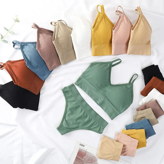 Colorful Seamless Comfort Bra & Thong Set