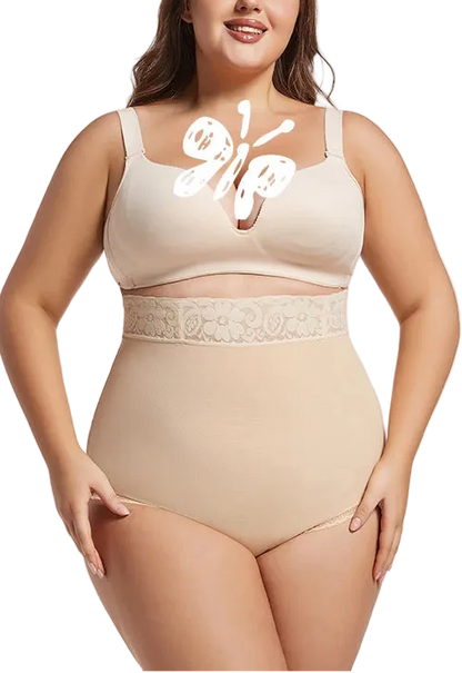 Beige Plus Size Curve Sculpting